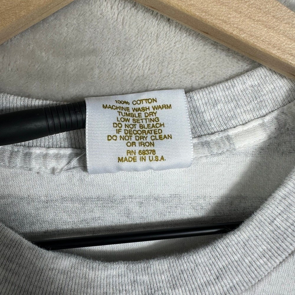 Vintage 90s Penn State Spellout Crest‎ Striped T-Shirt Mens L Made In USA Grey - Picture 3 of 8